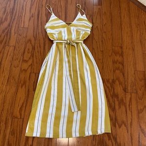 Dee Elly Sundress - GoldenYellow/Black/Off White - Size Medium